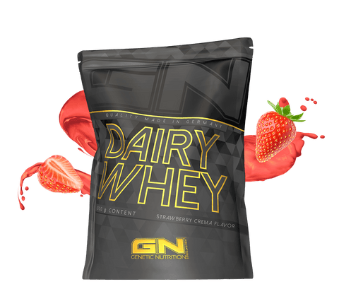 1000g Dairy Whey Protein Pulver strawberry flavor pack with high-quality whey isolate for muscle building