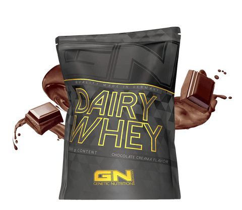 1000g bag of Dairy Whey Protein Pulver chocolate flavor with high-quality whey isolate, made in Germany
