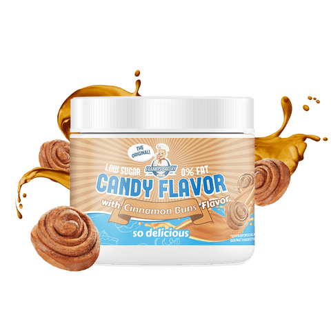 Candy Flavor Powder with Cinnamon Buns flavor, low sugar, 0% fat, for yogurt, protein shakes, and baking, 200g jar