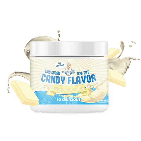 Candy Flavor Powder with white chocolate flavor, low sugar and 0% fat, calorie-free aroma for yogurt, protein shakes, and baking.