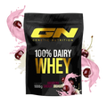 Whey Protein Pulver 1000g Beutel von Genetic Nutrition in Amarena Cherry Joghurt Geschmack mit hochwertigem 20% mikrofiltriertem Isolat, wenig Kohlenhydraten und hervorragender Löslichkeit.