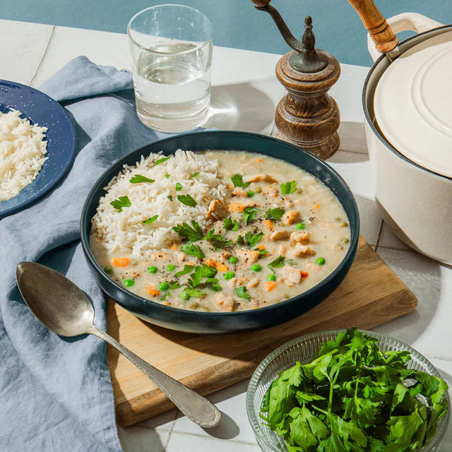 Hühner-Frikassee-Gericht